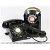 Image 1 : 2 VINTAGE BLACK PHONES INCL 1940S BAKELITE WALL