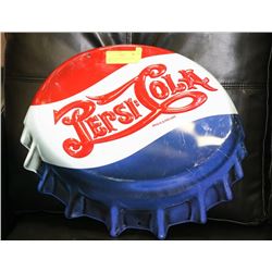 PEPSI COLA METAL BOTTLE CAP SIGN DIE CUT.