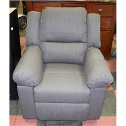 NEW ALISTAIR GREY FABRIC POWER RECLINING 35" CHAIR