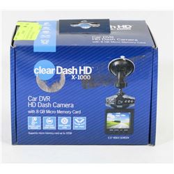 CLEAR DASH HD DASH CAMERA 8GB CARD WIDE ANGLE