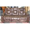 Image 1 : RUSTIC LEATHER ELECTRIC RECLINING 82" SOFA