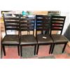Image 1 : SET OF 4 WOOD AND LEATHERETTE SIDE CHAIRS