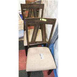 PAIR OF SIDE CHAIRS WOOD