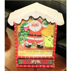 VINTAGE WIND UP MUSICAL DANCING SANTA WITH DRAWER