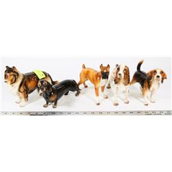 ESTATE COLLECTION OF FIVE DOG ORNAMENTS