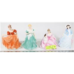 ESTATE COLLECTION OF FOUR PORCELAIN LADY ORNAMENTS