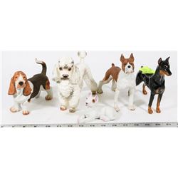 ESTATE COLLECTION OF FIVE DOG ORNAMENTS
