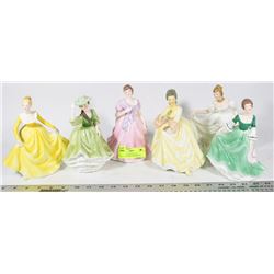 ESTATE COLLECTION OF 6 PORCELAIN LADY ORNAMENTS
