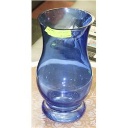 BLUE MOUTH BLOWN ROMANIAN GLASS VASE