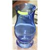 Image 1 : BLUE MOUTH BLOWN ROMANIAN GLASS VASE