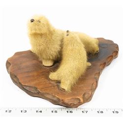 SEAL STATUE ON CARVED DRIFTWOOD