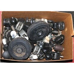 LARGE BOX FULL OF CASTORS & WHEELS -