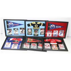 LOT OF 6 FRAMED HOCKEY CARD PICTURES INCL EDMONTON