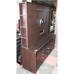 DARK BROWN 2-PC TV STAND W/TV HOUNT