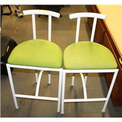 2 GREEN SEAT BAR STOOLS
