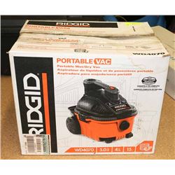 TESTED RIDGID PORTABLE WET/DRY VACUUM.
