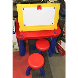 CRAYOLA CHILDS ART TABLE WITH 2 CHAIRS