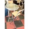 Image 1 : 36" TALL 28" ROUND FOLDING TABLES WITH 2 FOLDING