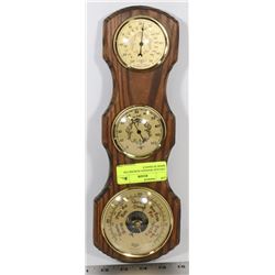 VINTAGE WOODEN BAROMETER MADE IN FRANCE