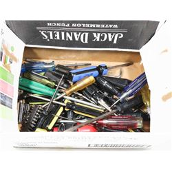 BOX OF DIFFERENT SCREWDRIVERS