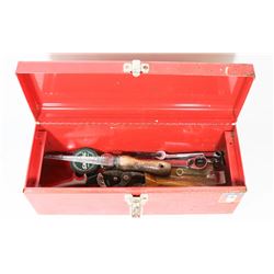 RED TOOLBOX WITH WRENCHES/OTHER ITEMS