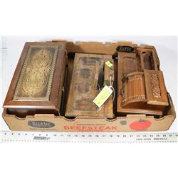 3 OLD JEWELLERY BOXES