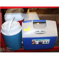 4 ASSORTED COOLERS