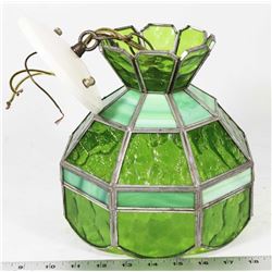 VINTAGE GREEN GLASS LIGHT FIXTURE