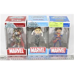 LOT OF 3 FUNKO ROCK CANDY FIGURES THOR, SPIDER