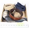 Image 1 : FLAT OF BELTS AND BUCKLES INCLUDING AUTHENTIC DIES