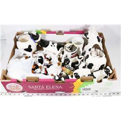 LARGE FLAT OF ASST COLLECTIBLE COW  FIGURINES &