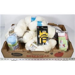 SET OF 2 LARGE NEW FLATS OF WOOL