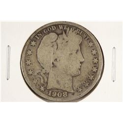1908 BARBER HALF DOLLAR