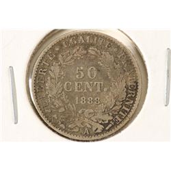 1888-A FRANCE SILVER 50 CENTIMES .0671 OZ. ASW