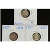 Image 1 : 1910,27 & 57 AUSTRALIA SILVER 3 PENCE .1039 OZ.ASW