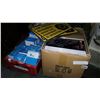 Image 1 : BOX OF NEW SCREW AND BOLT GAUGES, METAL WARNING SIGNS AND MOUNTED GRINDING WHEEL