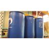 Image 2 : THREE 45 GALLON PLASTIC BARRELS