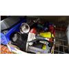 Image 1 : BOX OF TRUCK HORN, GREASE GUN, TOOL BAGS AND TOOLS