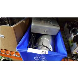 STEAMER AND LOCK BOX IN BLUE TOTE