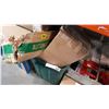 Image 1 : TOTE OF TOOLS, GASKET MAKER, AND GARAGE DOOR OPENER