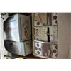 Image 2 : BOX OF STAINLESS STEEL DOOR KNOBS WALL SCONCES AND FAUCET IN BOX