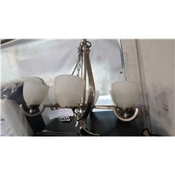 BRUSHED METAL 6 ARM CHANDELIER