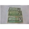 Image 1 : 3 CANADIAN 1 DOLLAR BILLS