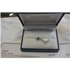 Image 2 : STAMPED 10K WHITE GOLD EMERALD DIAMOND RING - RETAIL $2380