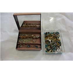 EARRING CASE AND RING CASE W/ CONTENTS
