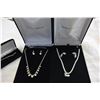Image 2 : 2 NECKLACE AND EARRING SETS, AND TENNIS BRACELET IN GIFT BOXES