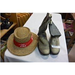 2 CANADA F35 HATS AND COWBOY BOOTS