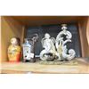 Image 1 : THREE CANDLE HOLDERS AND RUSSIAN NESTING DOLLS