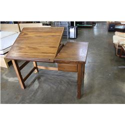 BROWN LIFT TOP DRAFTING OR CRAFT TABLE