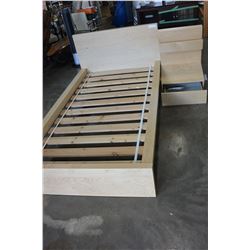 MAPLE SINGLE BED FRAME WITH NIGHT STAND